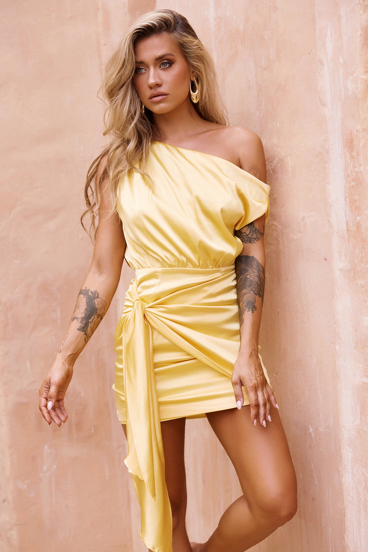 Still Lovers Mini Dress - Lemon