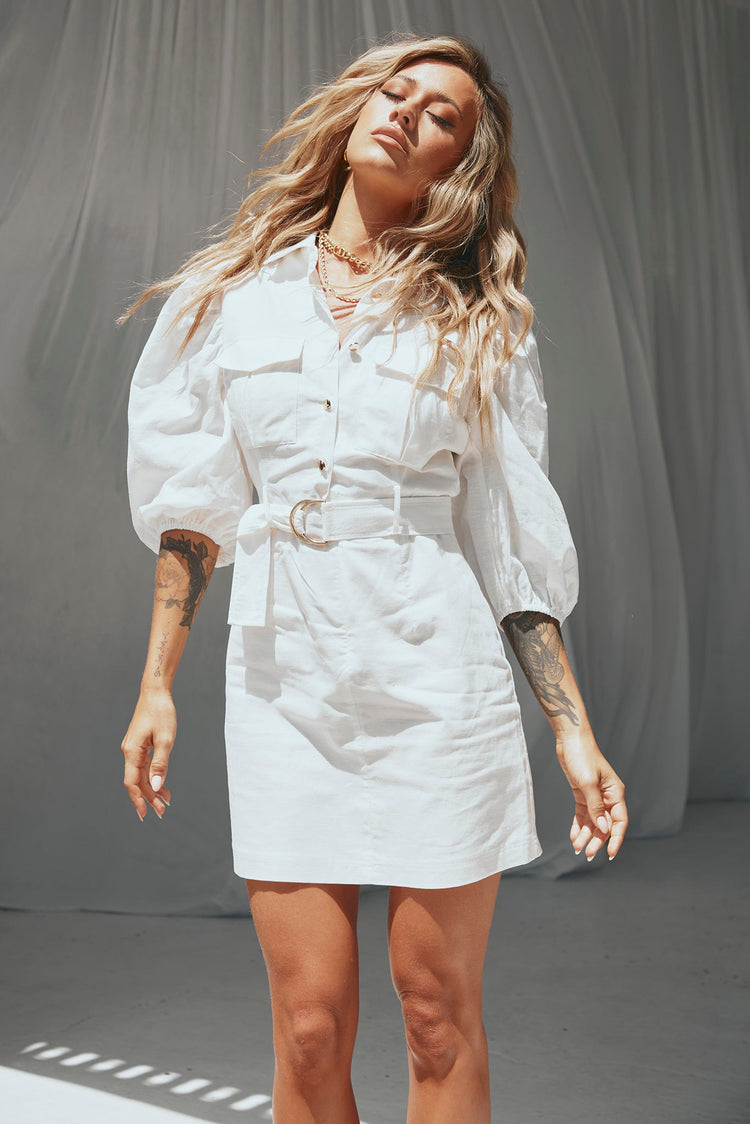 Over The Horizon Mini Dress - White