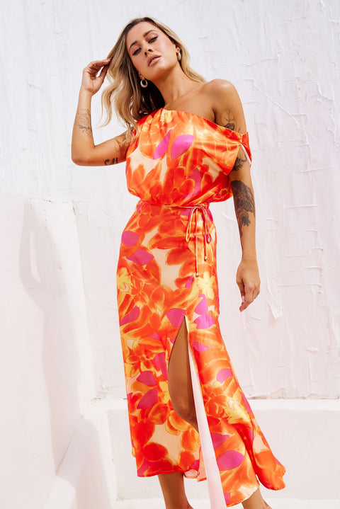 Drive By Midi Dress - Tangerine