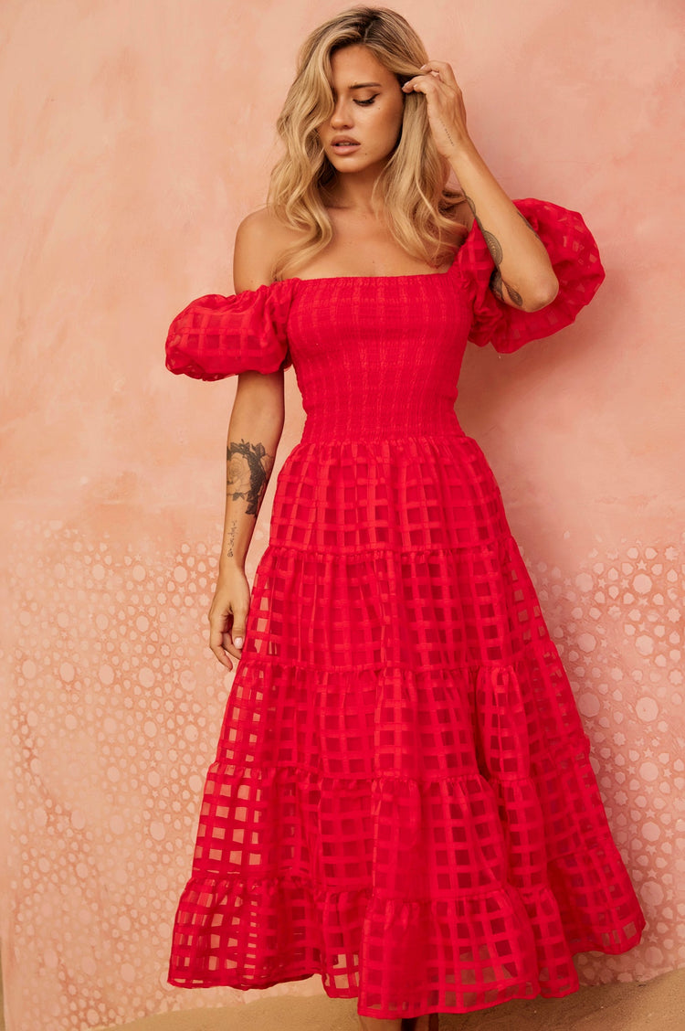 Gin Midi Dress - Red