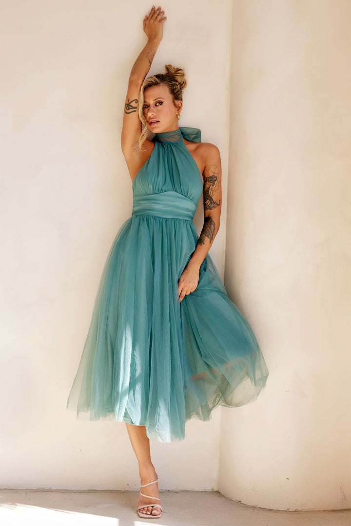 Her Statement Midi Dress - Sage