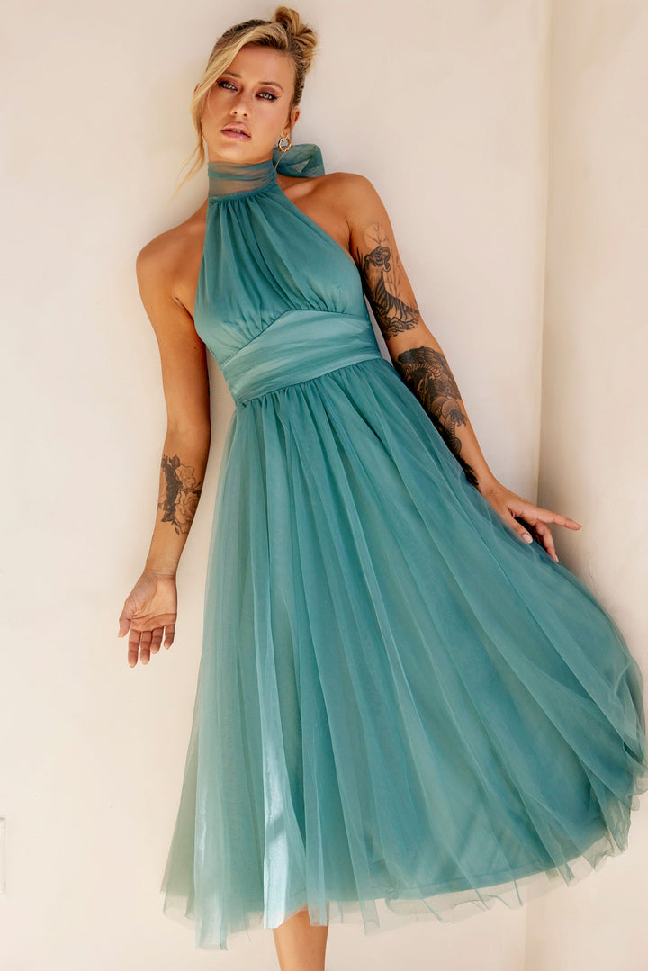 Her Statement Midi Dress - Sage