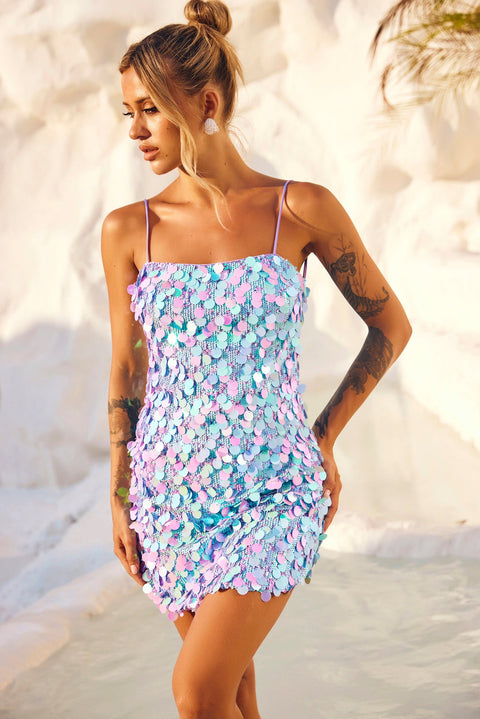 Sparks Fly Mini Dress - Aqua