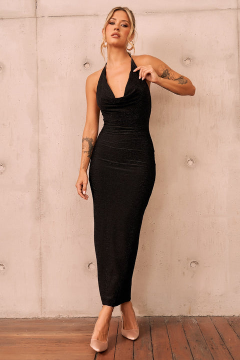 Amanda Midi Dress - Black