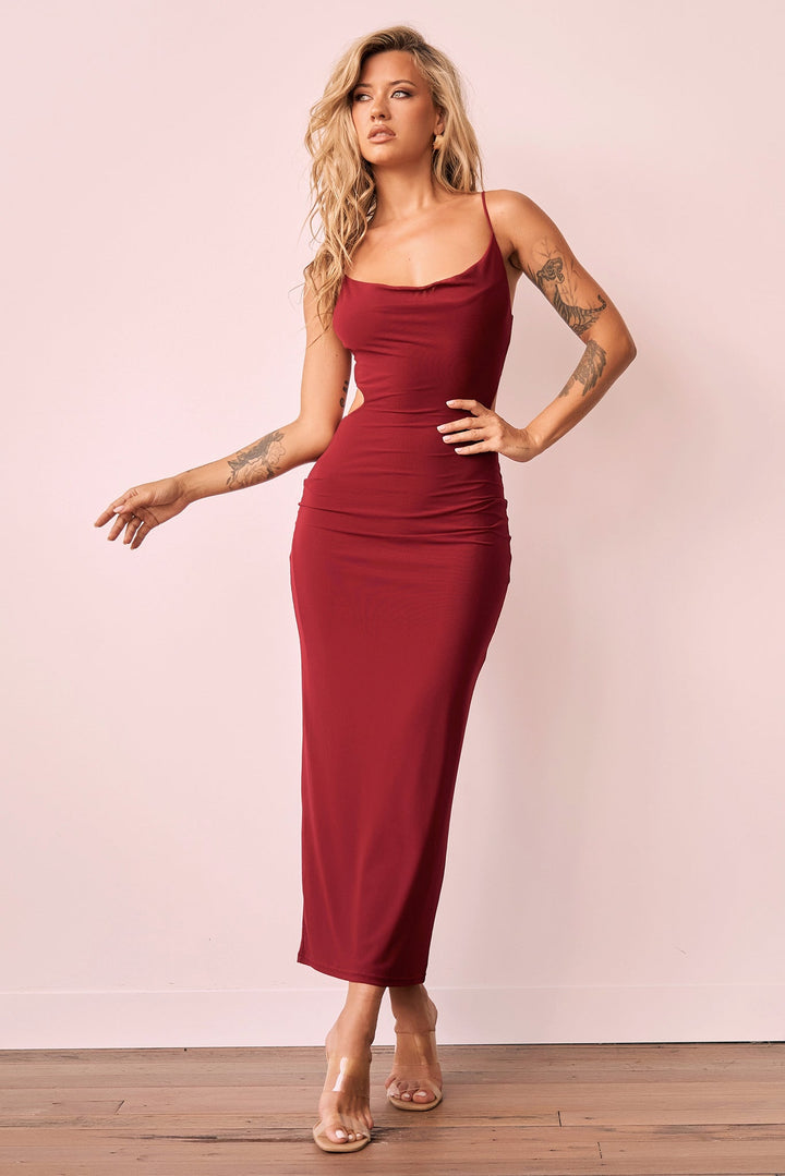 Ethereal Midi Dress - Wine