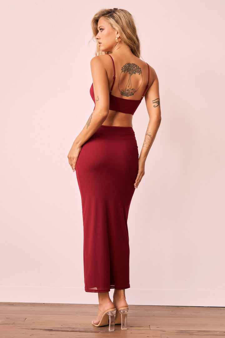 Ethereal Midi Dress - Wine