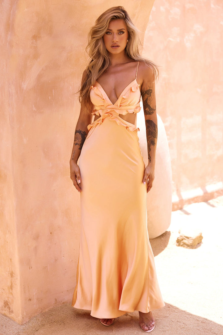 In Her Eyes Maxi Dress - Apricot