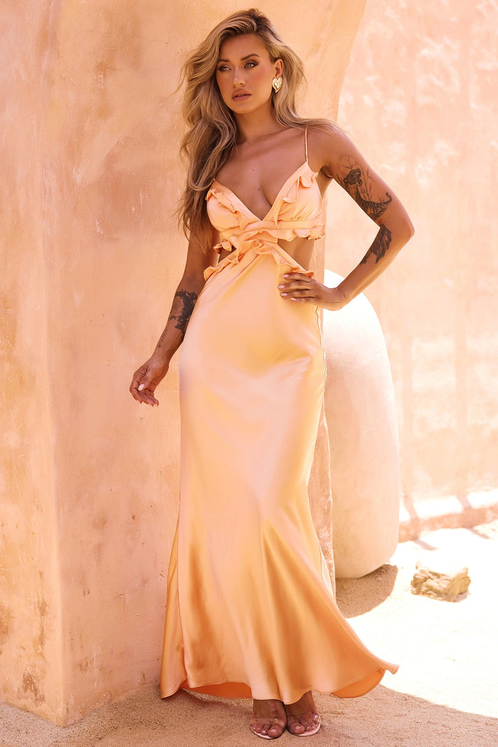 In Her Eyes Maxi Dress - Apricot