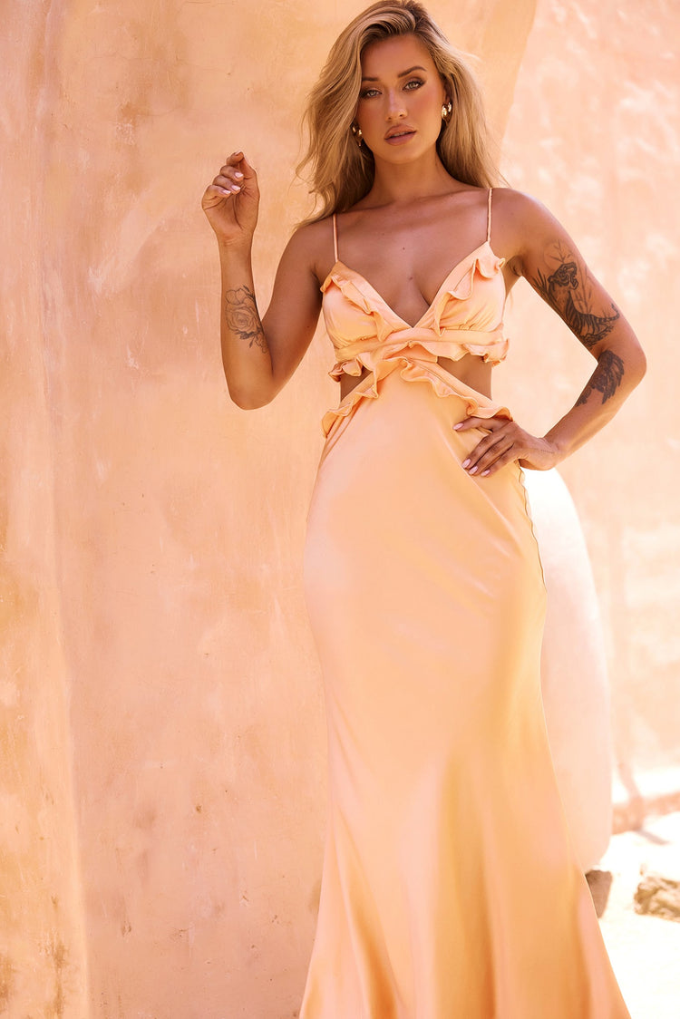 In Her Eyes Maxi Dress - Apricot