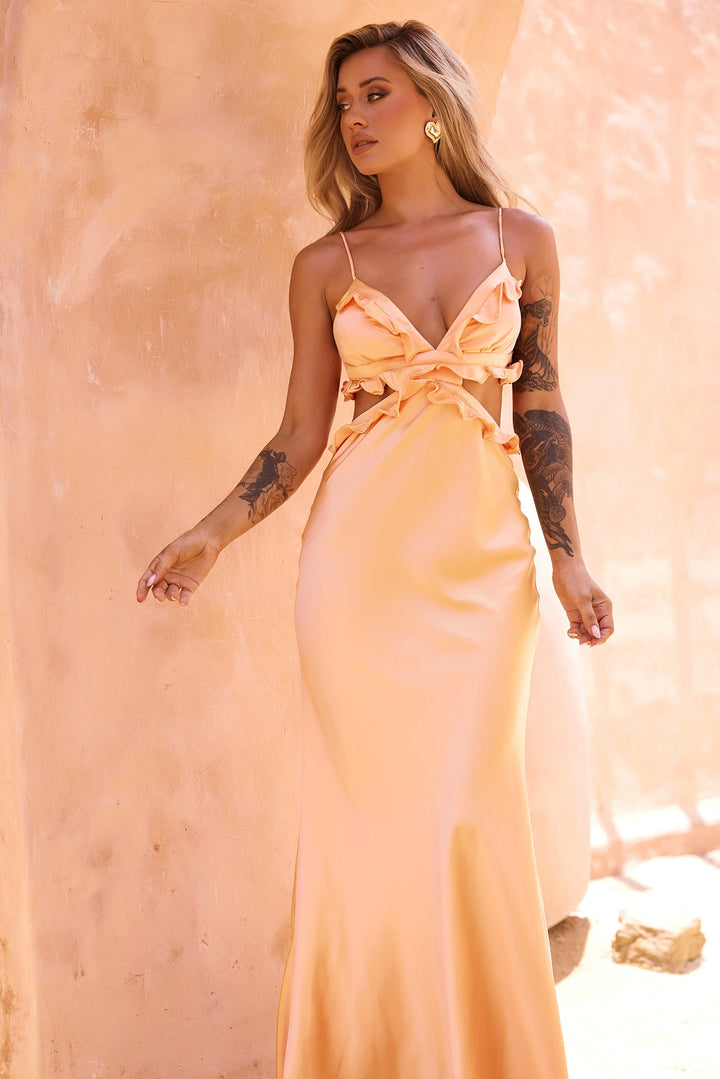 In Her Eyes Maxi Dress - Apricot