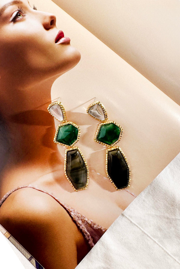 Mystic Prism Earrings - Green Multi