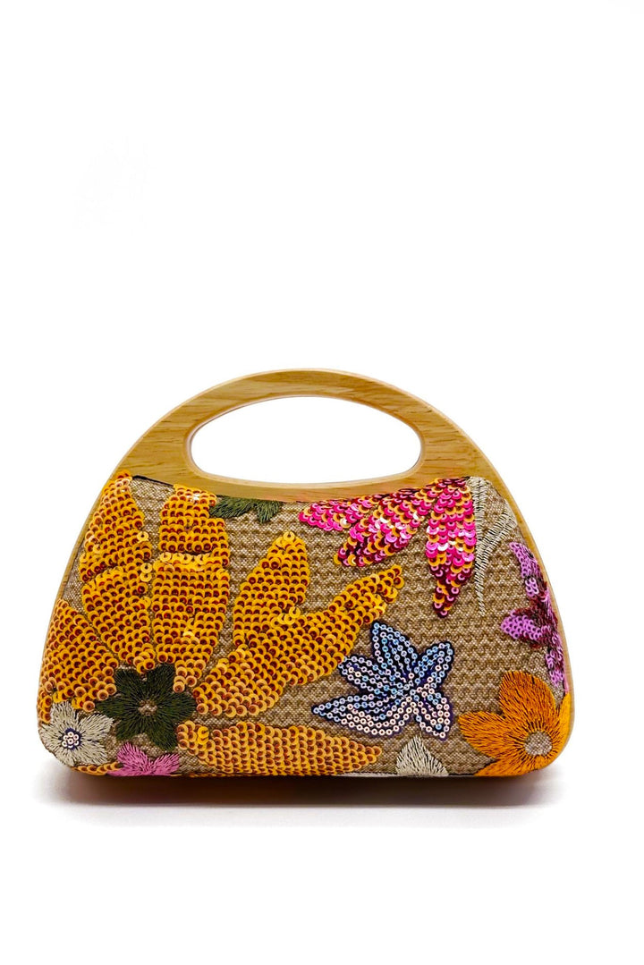 Vintage Summer Clutch Bag - Orange Multi