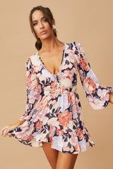 Blooming Mini Dress - Navy