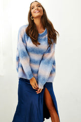 Bliss Knit Oversize Sweater - Blue