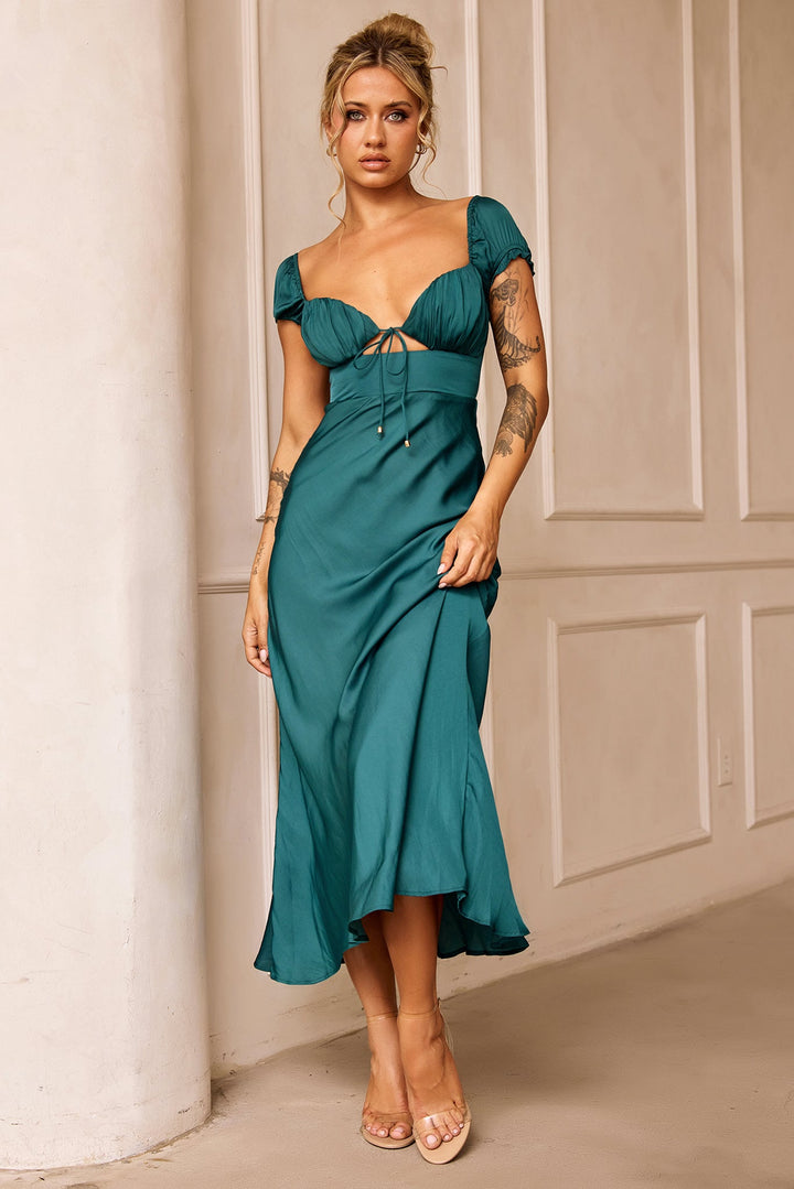 Jasmine Midi Dress - Forest Green