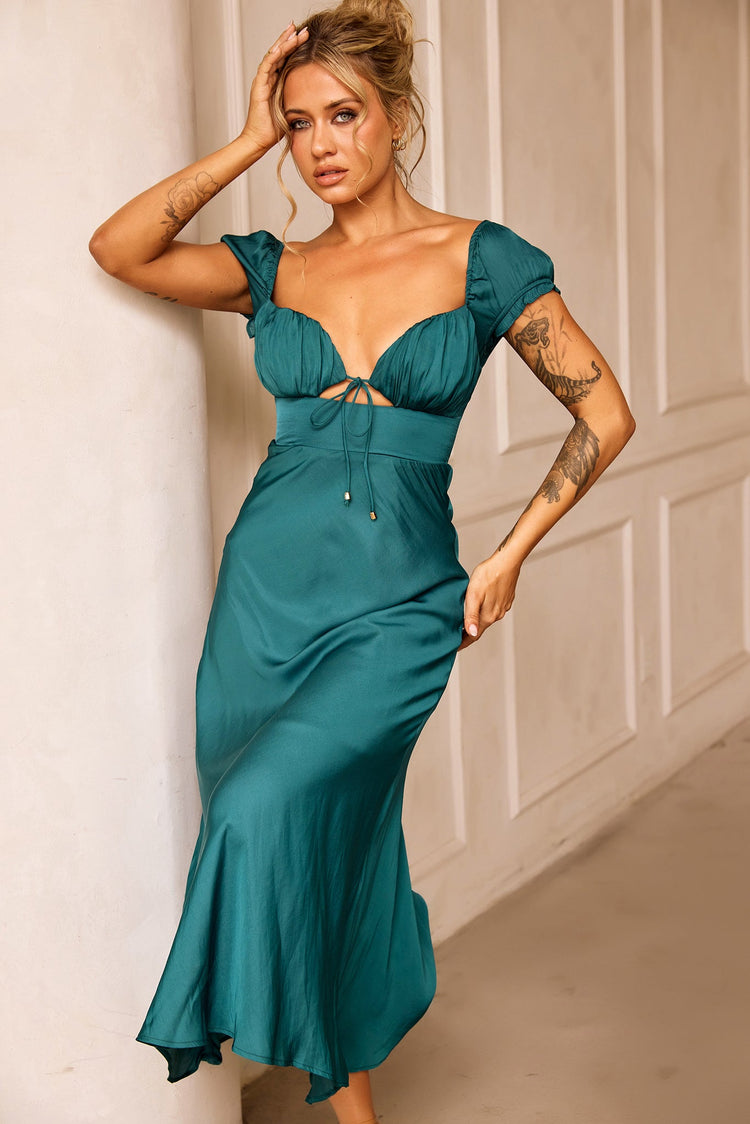 Jasmine Midi Dress - Forest Green