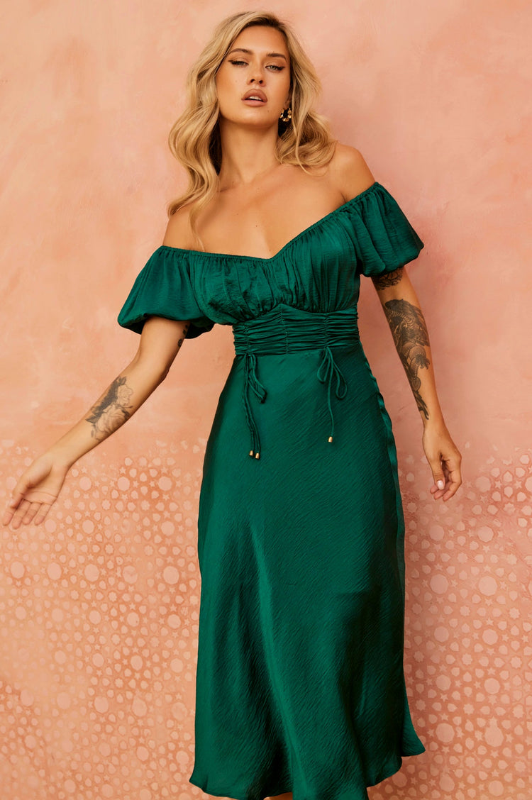 Mariner Midi Dress - Forest Green