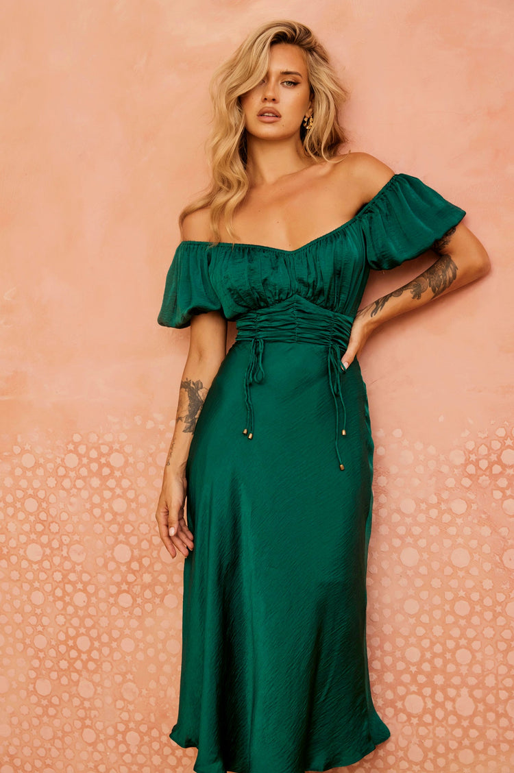 Mariner Midi Dress - Forest Green