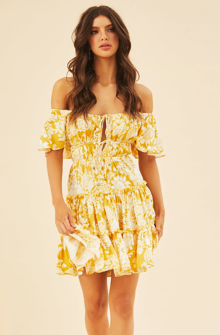 On Mine Mind Mini Dress - Yellow