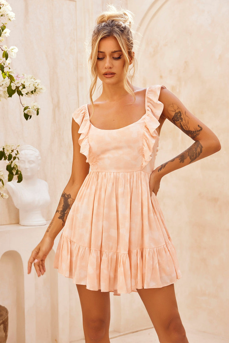 Tropic Days Mini Dress - Apricot