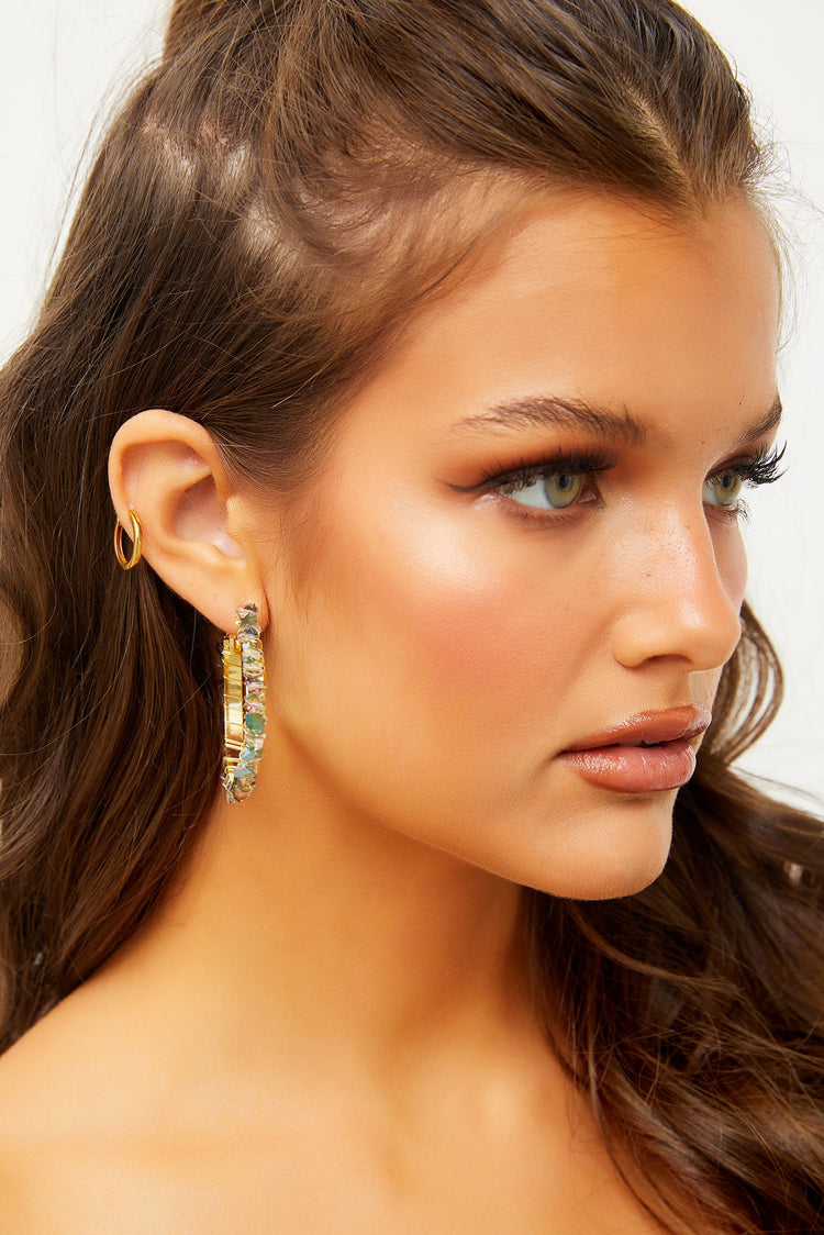 Sweet Serena Ear Hoops // Green | Sage and Paige.