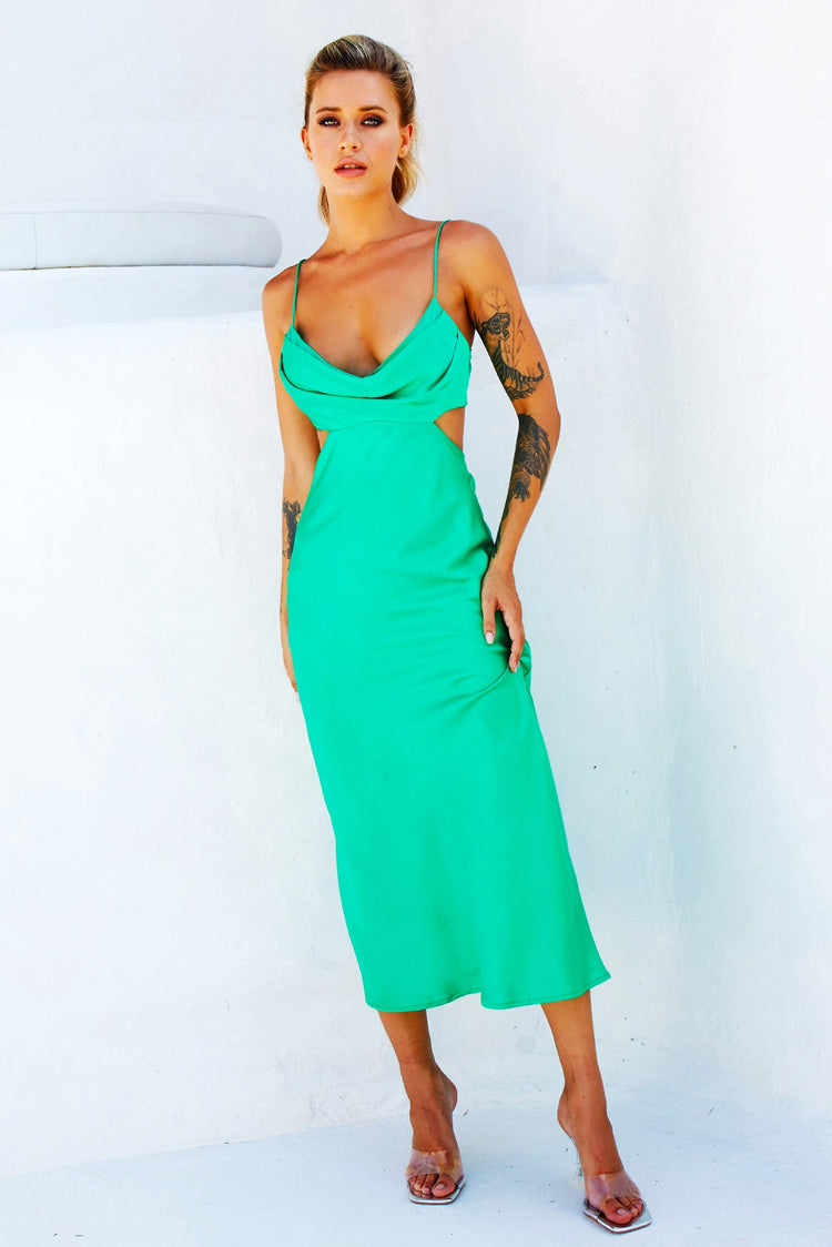 Heartbreaker Midi Dress // Emerald | Sage and Paige.