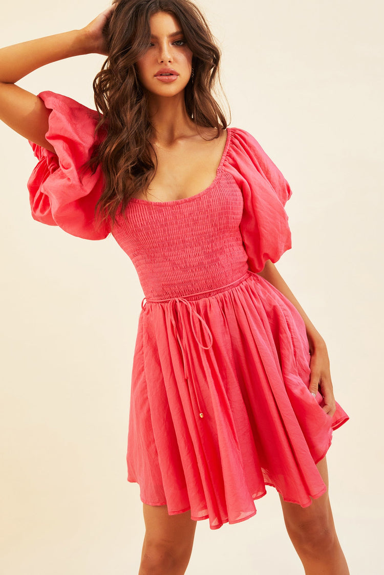 Italian Summer Mini Dress - Watermelon