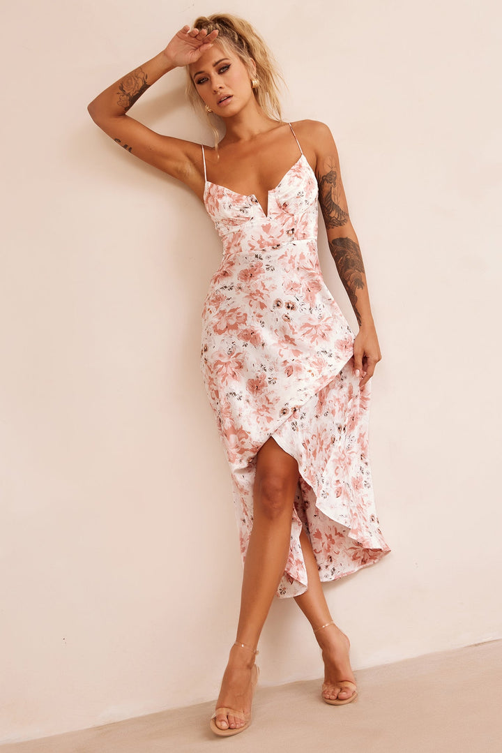 Vintage Summer Midi Dress - Rose