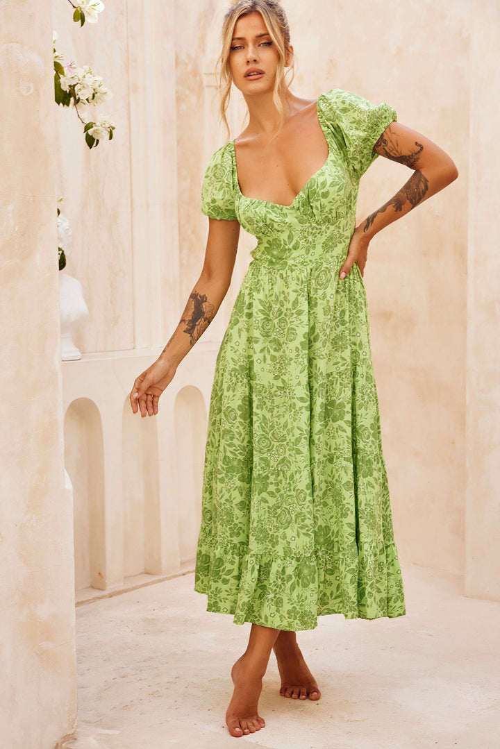 Crushing Midi Dress - Green