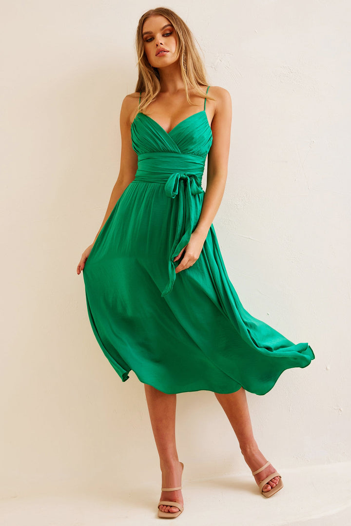 Switch Up Midi Dress - Emerald