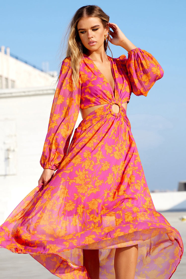 Swift Maxi Dress - Pink Orange