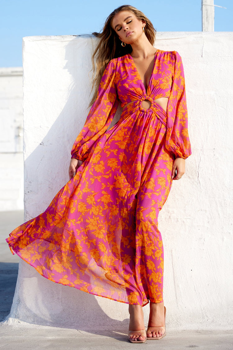 Swift Maxi Dress - Pink Orange