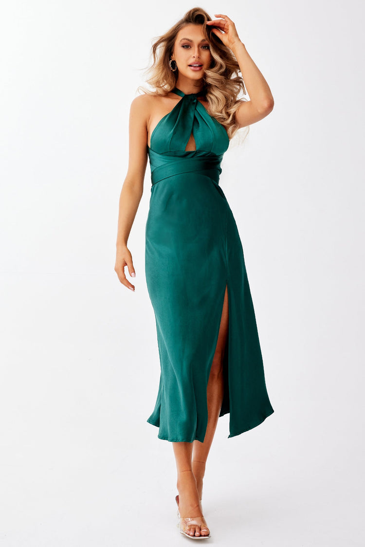 Mercedes Midi Dress - Forest Green