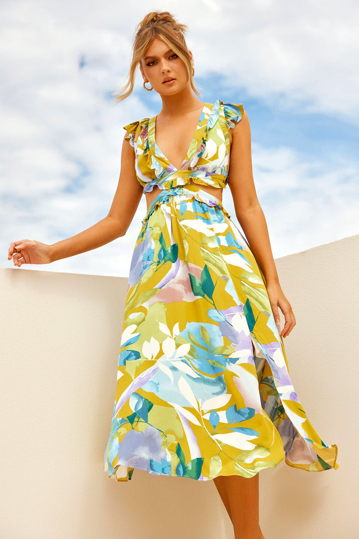 Soli Midi Dress - Yellow