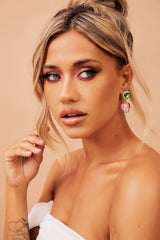 Vienna Earrings - Pink Green