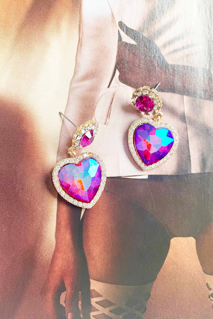 Rebel Hearts Earrings - Purple