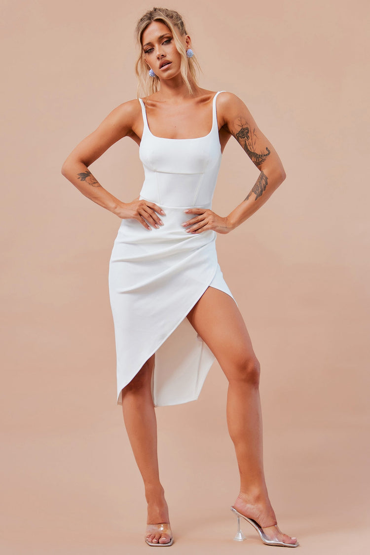 Riptide Midi Dress - White