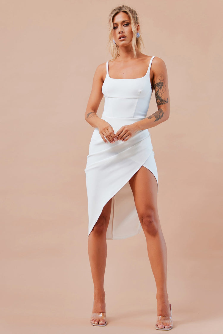 Riptide Midi Dress - White