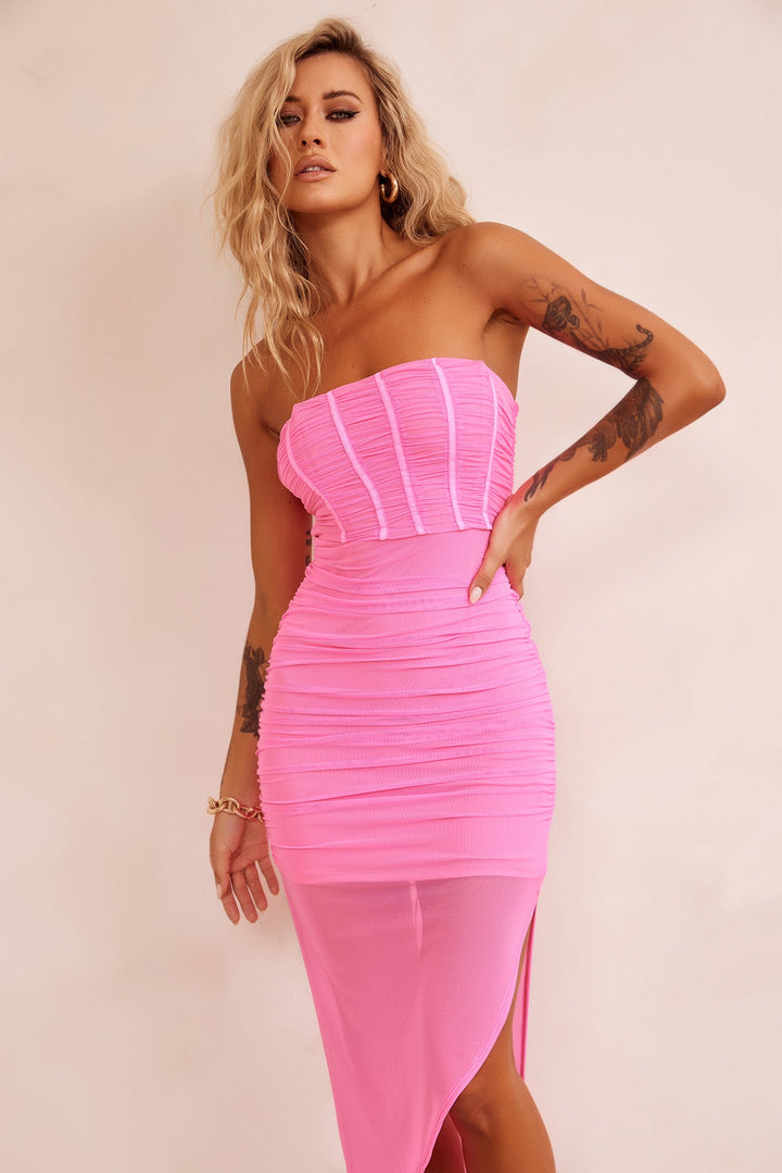 Soho Midi Dress - Neon Pink