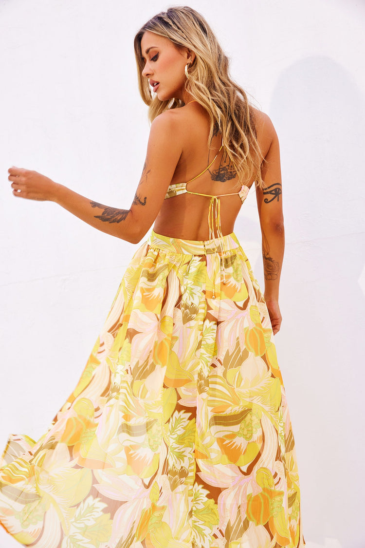 Rays Maxi Dress - Yellow Print