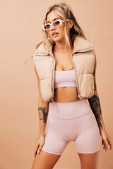 Running Around Puff Vest - Beige