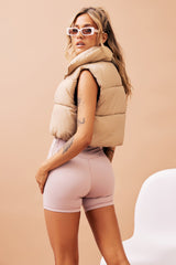 Running Around Puff Vest - Beige