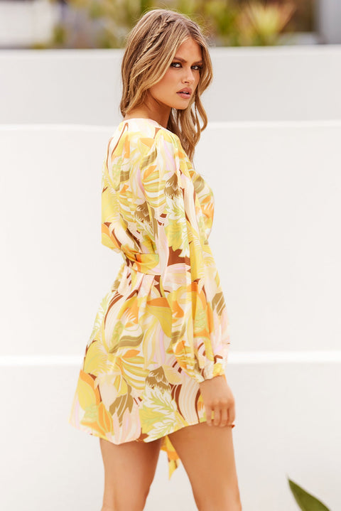 Switching Back Mini Dress - Yellow