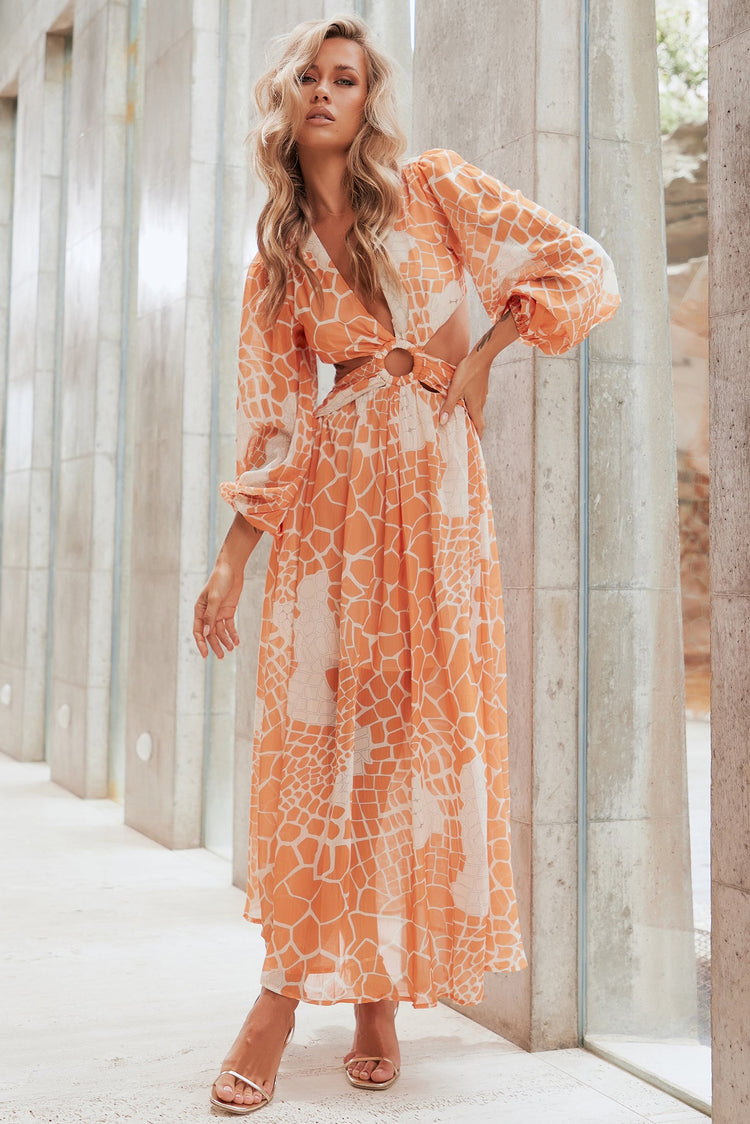 Here & There Maxi Dress - Orange