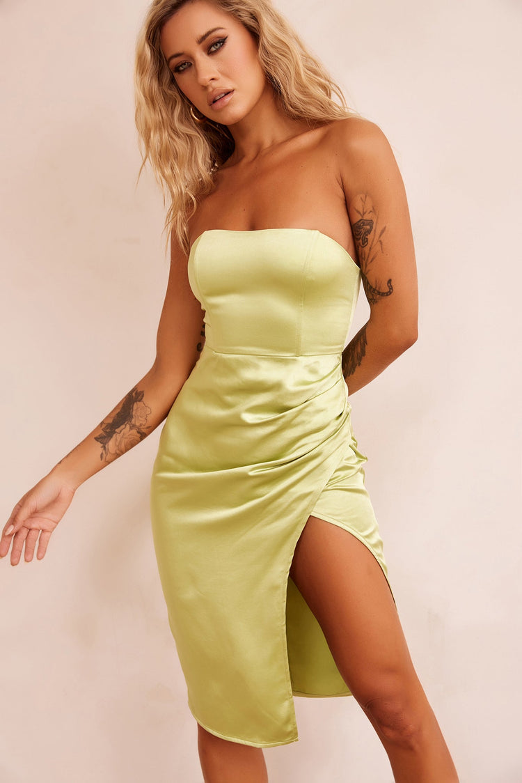 Soft Ballad Midi Dress - Lime