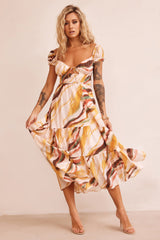 Ruffle It Up Maxi Dress - Yellow Multi