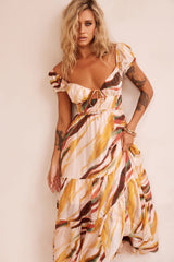 Ruffle It Up Maxi Dress - Yellow Multi