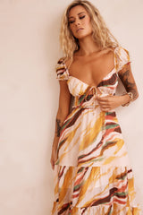 Ruffle It Up Maxi Dress - Yellow Multi