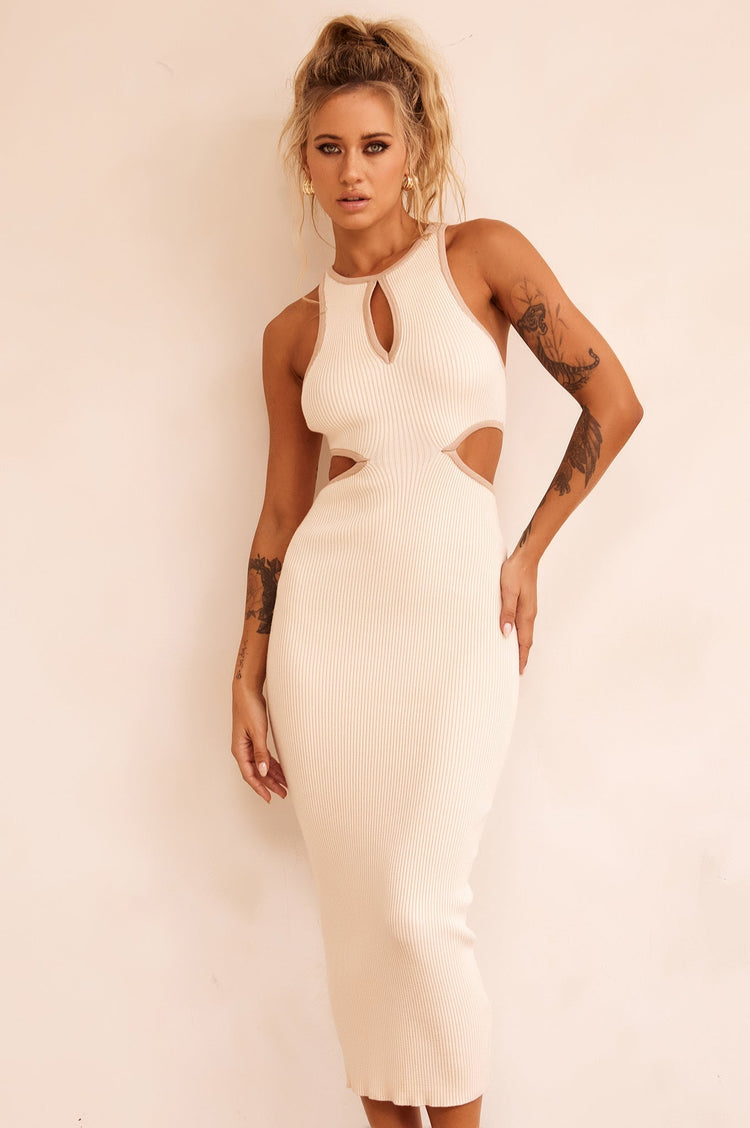 At First Sight Midi Dress - Cream