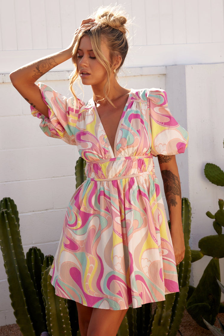 Wander Mini Dress - Pink Multi